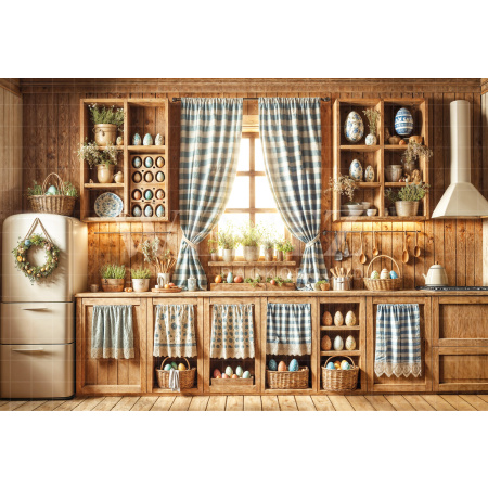 Fabric Photography Background Easter Kitchen / Backdrop 6731