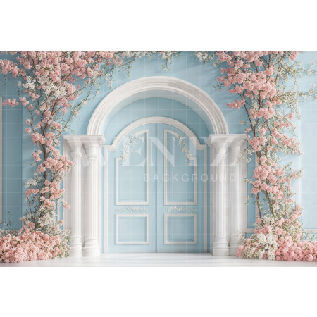 Fabric Photography Background Spring Floral Arch / Backdrop 7867