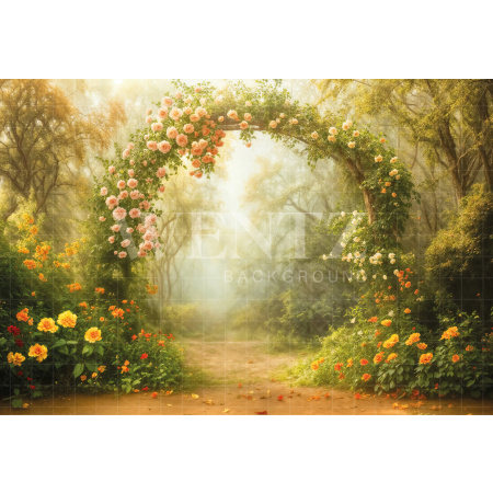 Fabric Photography Background Spring Floral Arch / Backdrop 7870