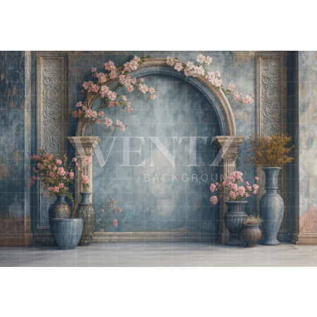 Fabric Photography Background Spring Floral Arch / Backdrop 7874
