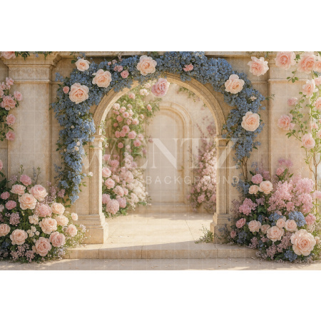 Fabric Photography Background Spring Floral Arch / Backdrop 7878