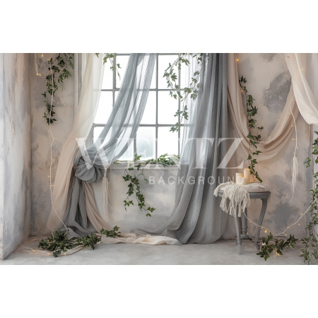Fabric Photography Background Mother's Day Scenery with Curtains / Backdrop 5796
