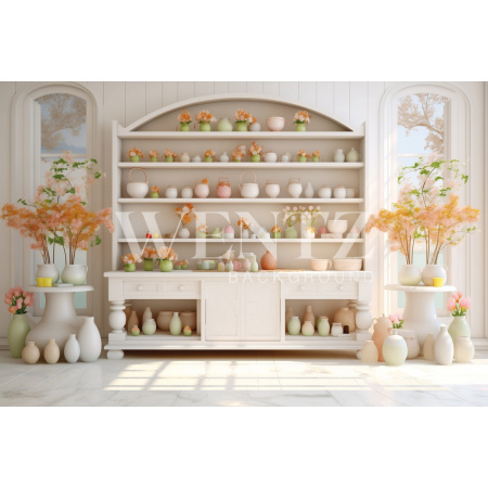 Fabric Photography Background Easter Kitchen / Backdrop 5496