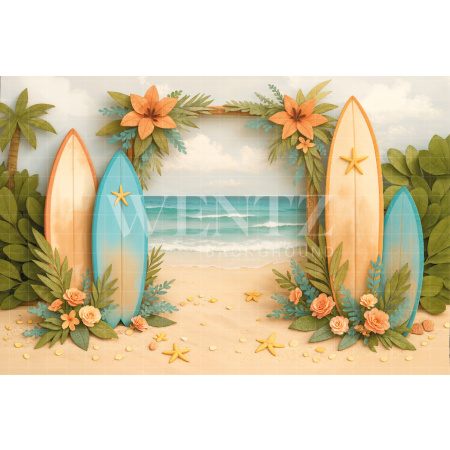 Fabric Photography Background Summer Beach / Backdrop 7880