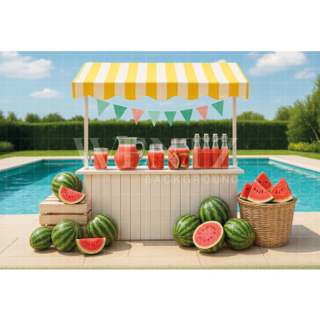Fabric Photography Background Summer Watermelons Stand / Backdrop 7914